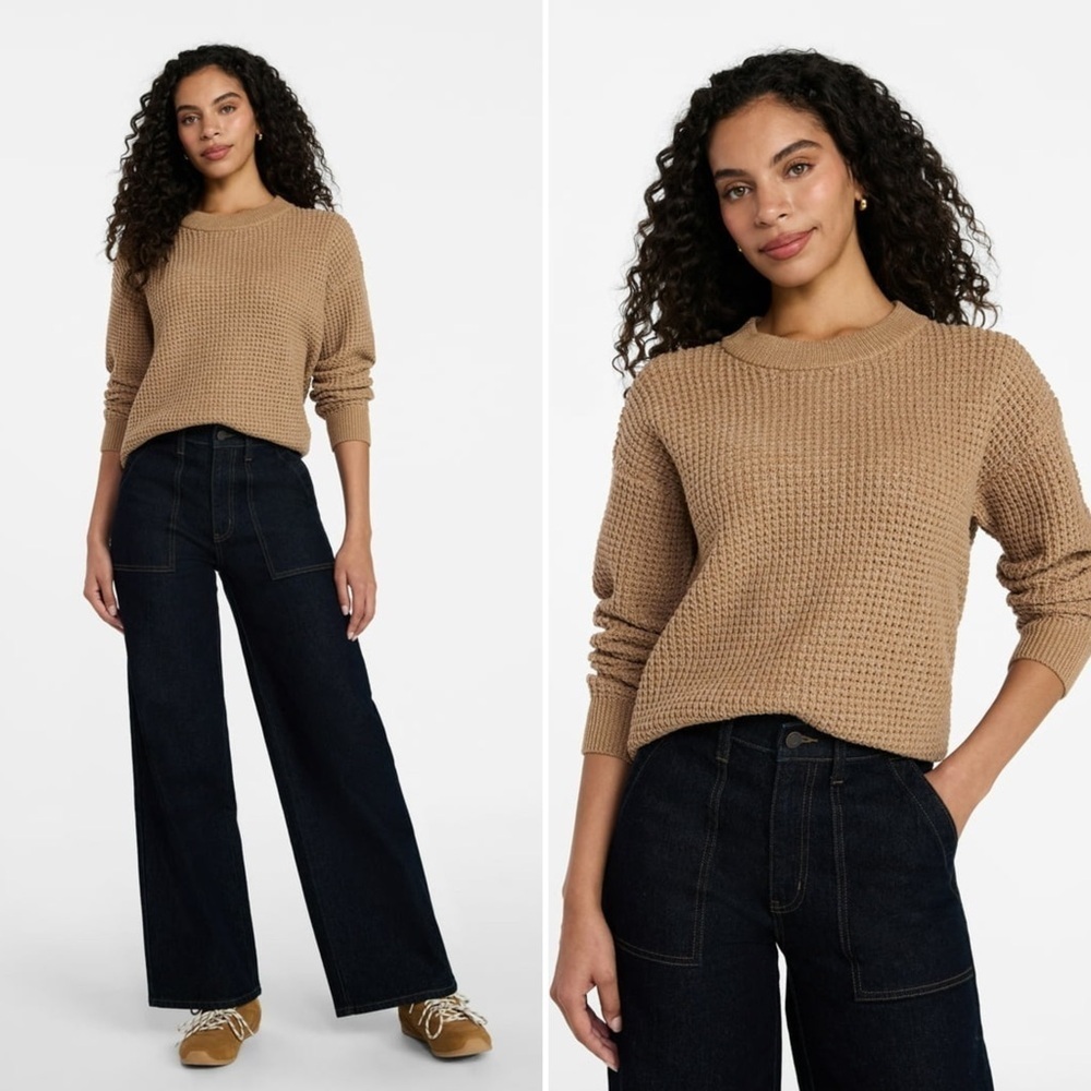 Time and Tru Brown New Cable Knit Crewneck Sweater Women’s Plus Size XXXL USA 22